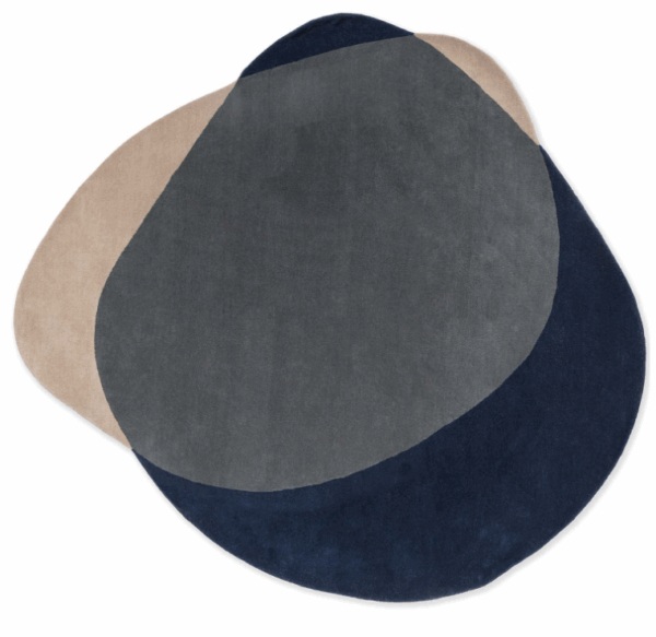 Szaro Granatowy Dywan Nieregularny - ELEMENT ARP BLUE 087608